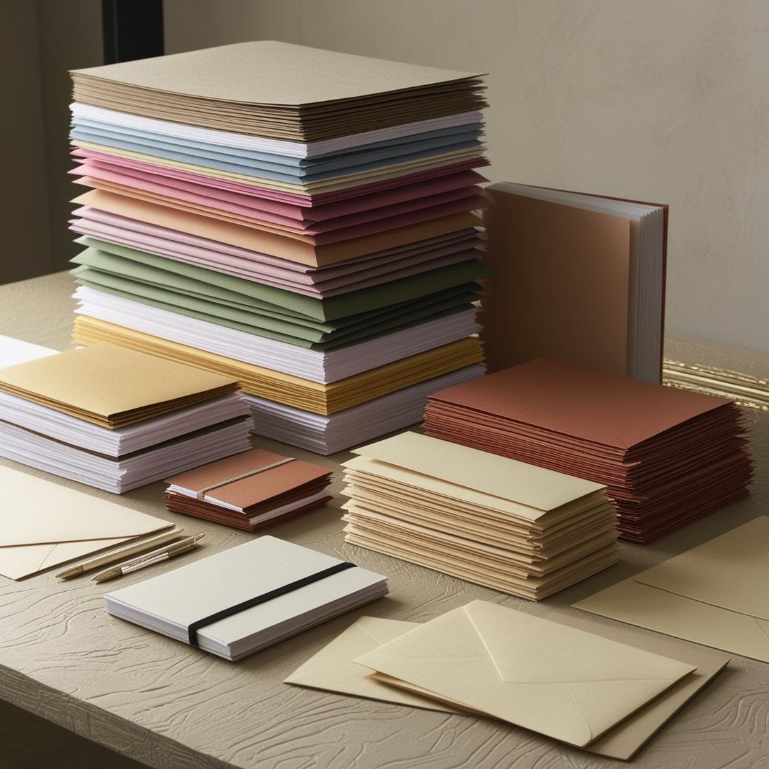 create images of paper stacks and paper stationery